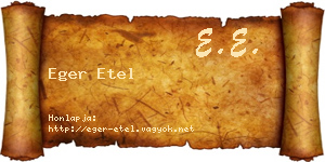 Eger Etel névjegykártya